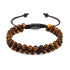 Zweireihiges Armband aus gelbem Tigerauge – edle Natursteinperlen auf weißem Hintergrund, 6 mm Kugeln, Premium-Makramee-Verschluss von UNIQAL